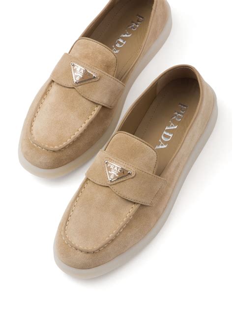 leather loafers prada|Prada suede loafer.